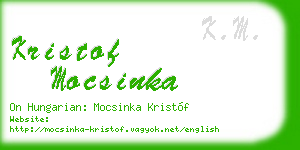 kristof mocsinka business card