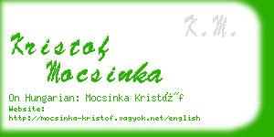 kristof mocsinka business card
